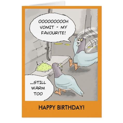 Funny Birthday Card Pigeon Sick Greeting Card Zazzle