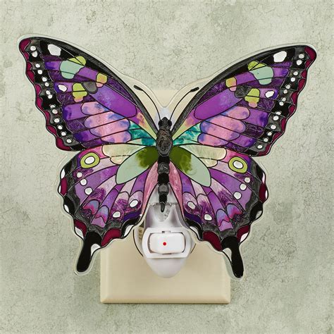 Purple Swallowtail Glass Butterfly Nightlight