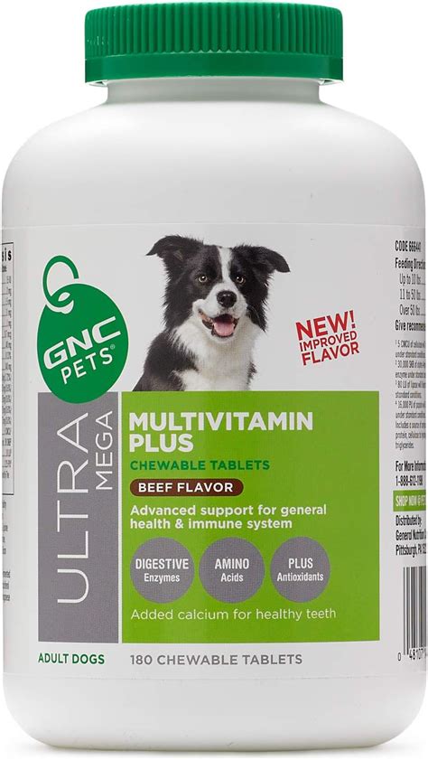 Gnc Pets Ultra Mega Multivitamin Plus Chewable Tablets Supplement For