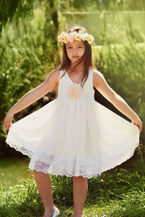 Saleivory Flower Girl Dress With Layers Of Chiffon
