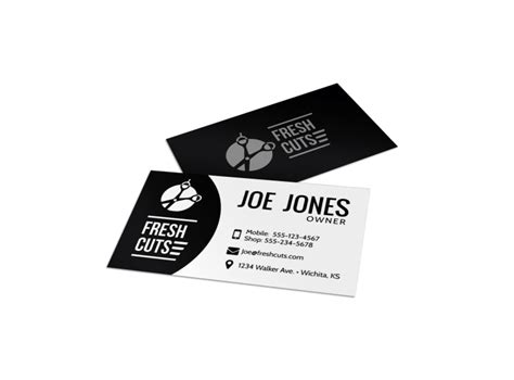 The tuft of hair ant the sides of the card and the scissor right at the center smartly manifest the exact feel of a barbershop. Black Barber Shop Business Card Template | MyCreativeShop