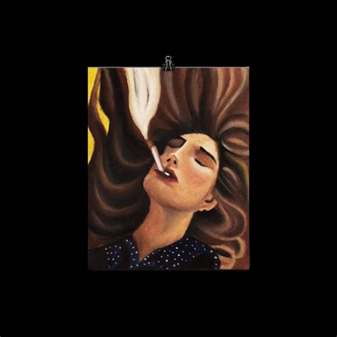 Original Oil Painting On Canvas Smoking Woman Figurative Etsy