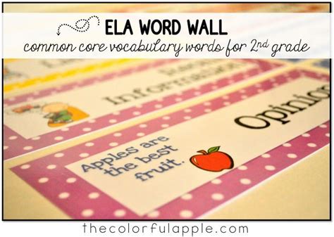 2nd Grade Common Core Ela Vocabulary Words Wall Ideas Student And Words