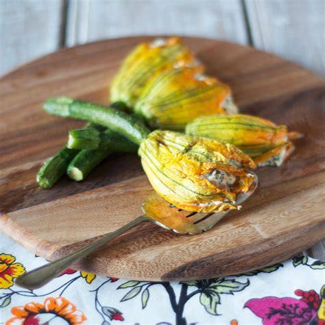Baked Stuffed Zucchini Flowers Recipe Chew Town Food Blog Vegetable
