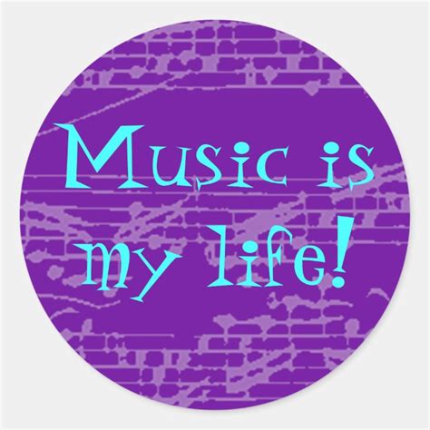 Music Is My Life Classic Round Sticker Zazzle