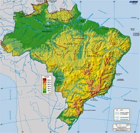 Mapa de Brasil - Mapa Físico, Geográfico, Político, turístico y Temático.