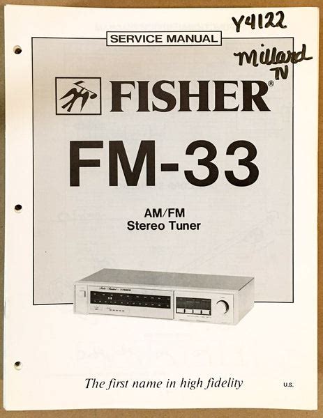 Fisher Fm 33 Tuner Service Manual Original Vintage Audio Store