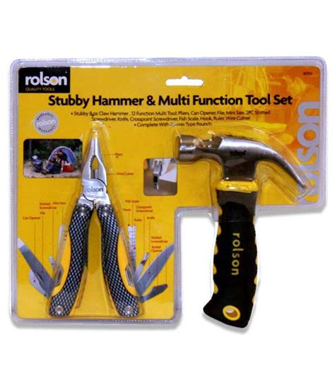 Rolson Stubby Hammer And Multi Function Tool Set With Free Tool Pouch
