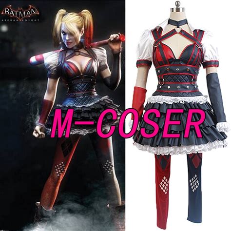 Adult Batman Arkham Asylum City Harley Quinn Cosplay Costume Halloween Suicide Squad Harley