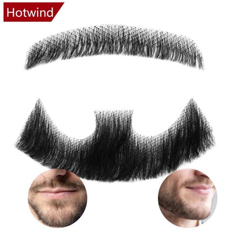 Hotwind Fake Beardface Beardmustache Realistic Beardfacial Hair 100 Human Hair For Adults