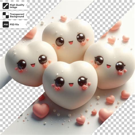 Premium Psd Psd D Render Of A Pair Of Hearts On Transparent