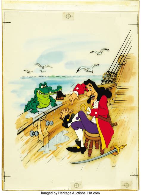Peter Pan Captain Hook Book Illustration Original Art Walt Disney