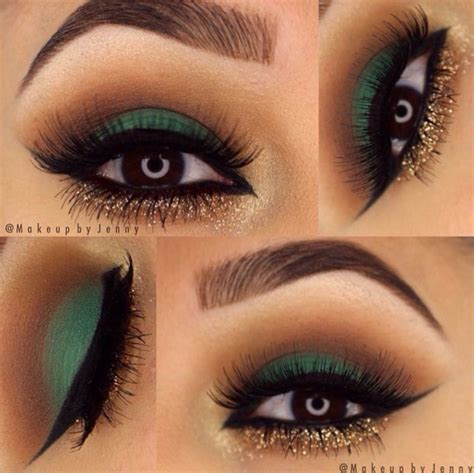 Pin By Jordin Marshall On Dark And Sultry Green Dress Makeup Green