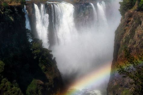 Rainbow At Victoria Falls Free Stock Photo Public Domain Pictures