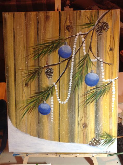 From A You Tube Tutorial Painting With Jane Acrylics Holiday Painting