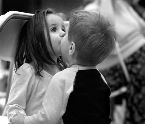 Kid Kissing Black And White Wallpaper With Images Kids Kiss Cute