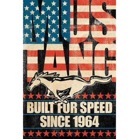 Ford Mustang Built For Speed Laminated Poster 24 X 36