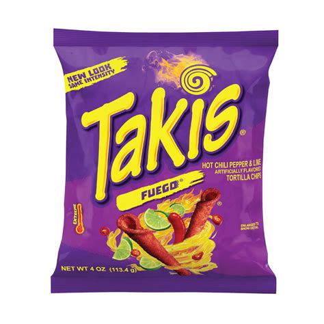 Takis Fuego Rolls 4 Oz Bag Hot Chili Pepper And Lime Flavored Spicy
