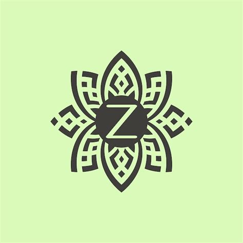 Premium Vector Initial Letter Z Floral Ornamental Border Frame Logo