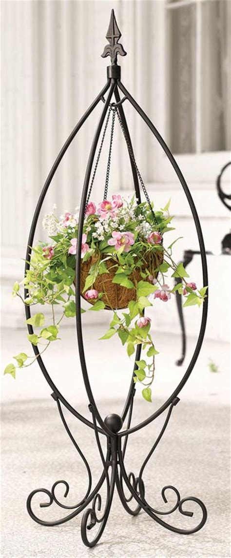 Fleur De Lis Hanging Basket Plant Stand