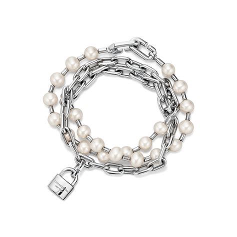 Tiffany Hardwear Pearl Lock Bracelet In Silver Medium Tiffany And Co