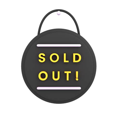 3d Black Sold Out Sign On The Window Icon E Commerce Illustration