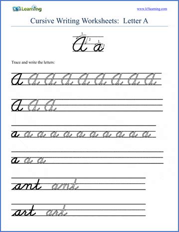 These are handy for giving kids a quick reminder on tricky letters. Free Cursive Alphabet Worksheets - Printable | K5 Learning