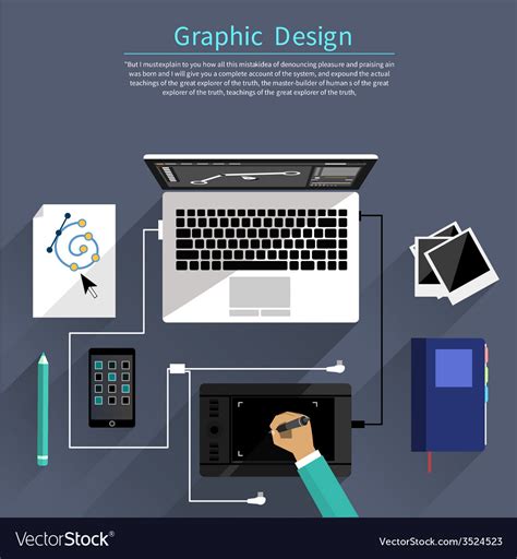 Graphic Design And Designer Tools Concept Vector Image