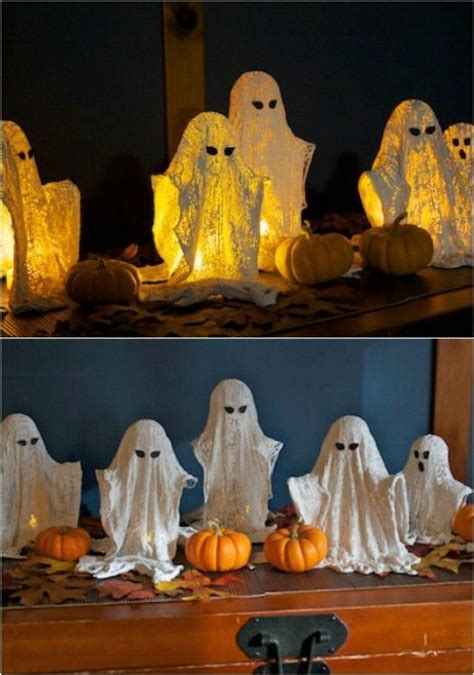 Glowing Ghosts 40 Easy To Make Diy Halloween Decor Ideas Halloween