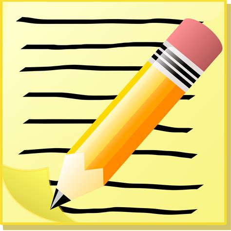 Clipart Notepad With Text And Pencil