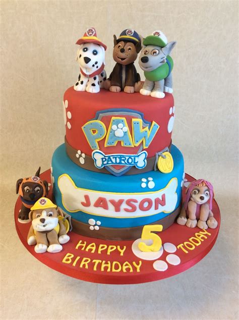 2 Tier Paw Patrol Birthday Cake With Handmade Modelled Character