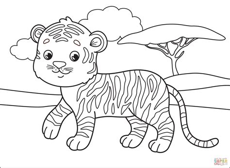 Розмальовка Тигр Розмальовки для дітей друк онлайн