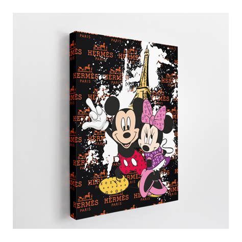 Tableau Pop Art Mickey Minnie Hermès Paris Tableau Popart