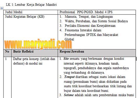 Lk Lembar Kerja Belajar Mandiri Pedagogik Modul Kb Dan Dari