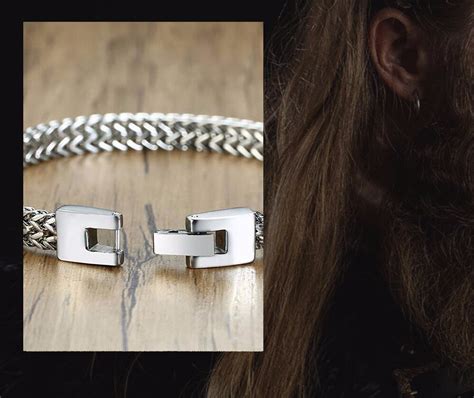 stylish stainless steel bali foxtail chain bracelet for men double franco link chains bracelets
