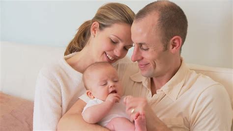 Portrait Of Mother Father And Baby Stock Footage Video