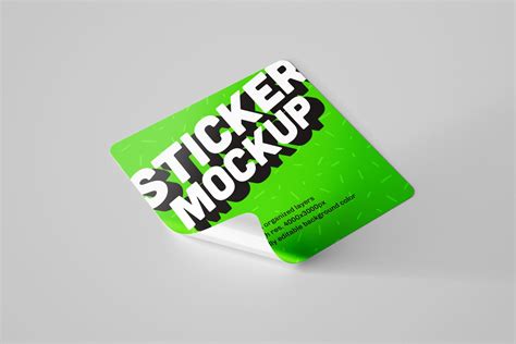 Sticker Mockup Set In Product Mockups On Yellow Images Creative Store