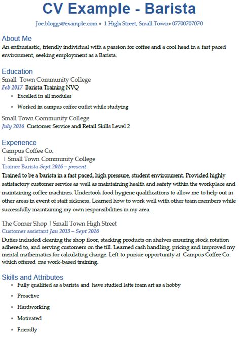 All letter of application samples are generally of the formal type and they follow some predefined format which applies to most types of application letters. Barista CV Example - icover.org.uk