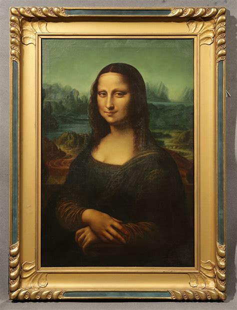 Stunning 19th Century Mona Lisa Signed Oil Painting