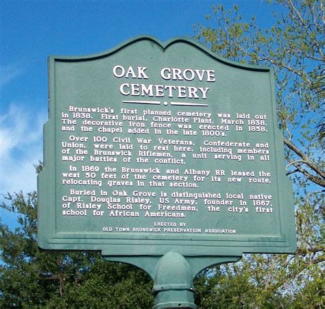 Oak Grove Cemetery In Brunswick Georgia Find A Grave Cemetery