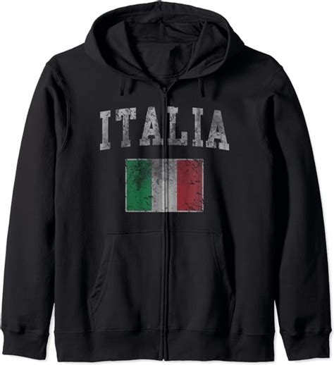 vintage italia italian flag italy italiano zip hoodie uk clothing