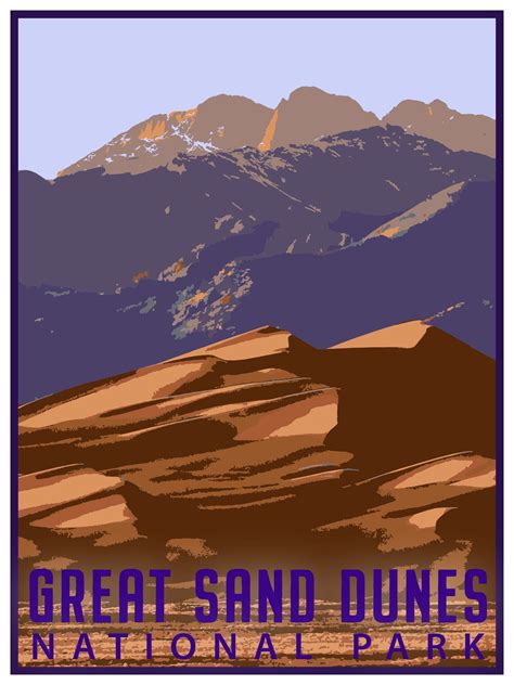 Great Sand Dunes National Park Travel Poster Vintage Etsy