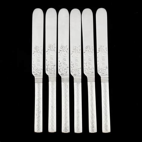 A Rare Set Of Six S Kirk And Son Coin Silver Fruit Knives Lot 3013