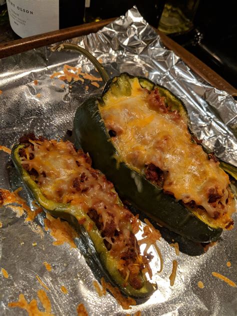 Chorizo And Mexican Rice Stuffed Poblano Peppers Ems Kitchen