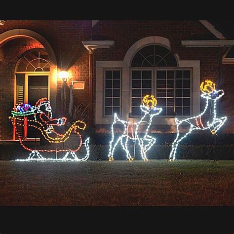 Outdoor Led Santa Sleigh And Reindeer Outdoor Lighting Ideas