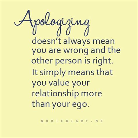 A Quote That Says Apoloizing Doesnt Always Mean You Are Wrong And The