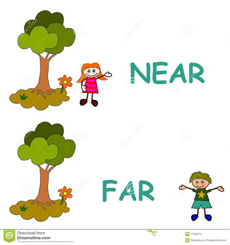 Near and far stock vector. Illustration of girl, compare - 17198111