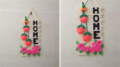 Popsicle Stick Craft Easy Home Decor With Popsicle Sticks Diy Wall