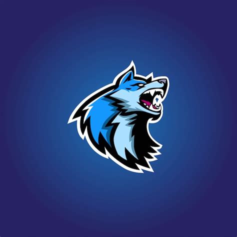Premium Vector Blue Wolf Esport Gaming Logo