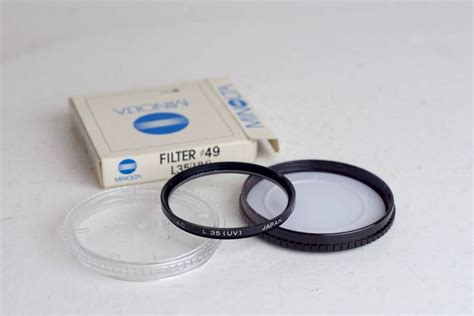 Minolta L35 49mm Uv Filter Camera Lens Filter With Case And Box — F